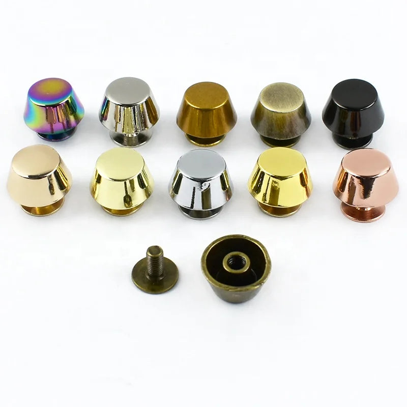 Meetee G8-14 12mm DIY Handmade Decorative Nails Side Buckle With Screw Zinc Alloy Replaceable Foot Nail for Bag Handbag Bottom