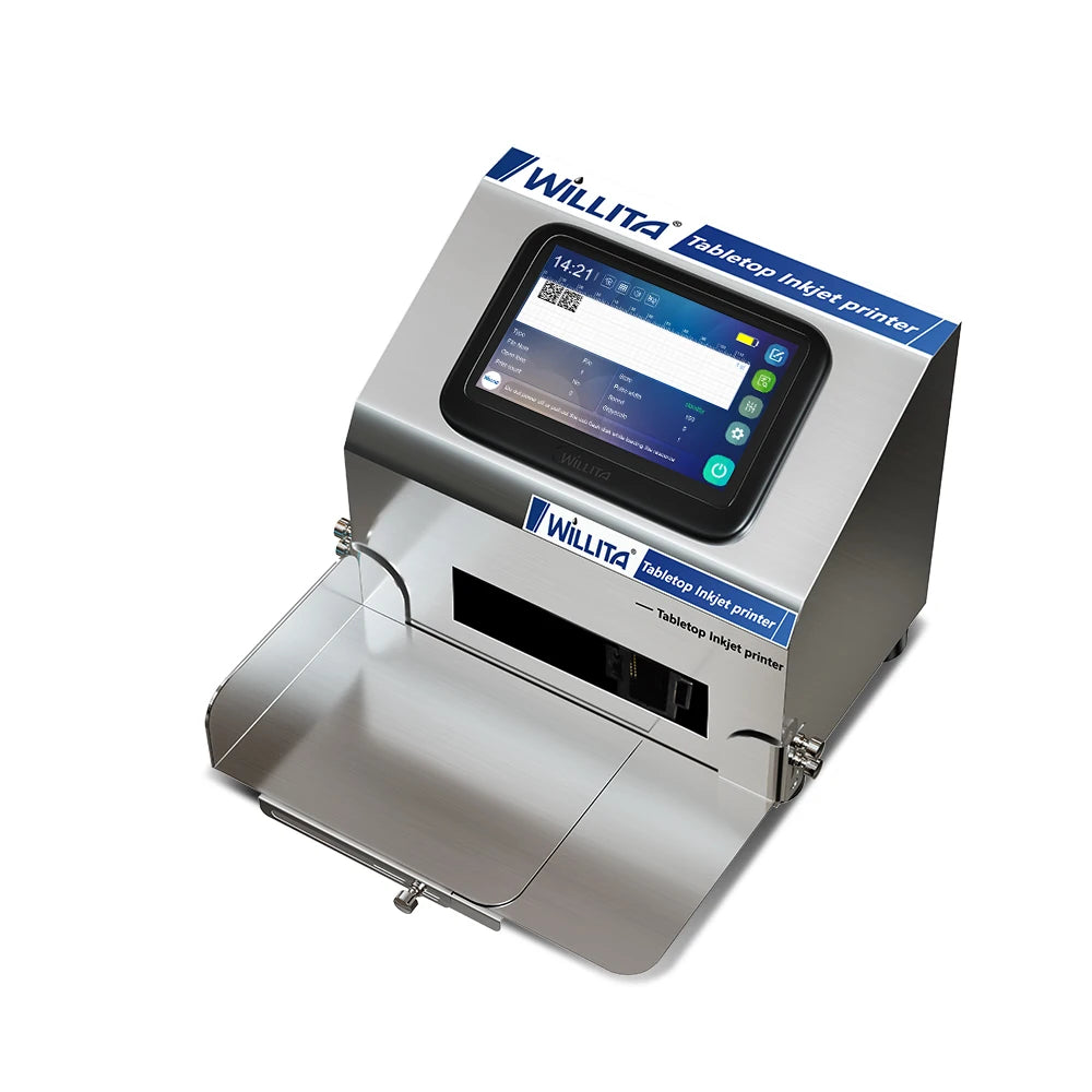 Small Desktop Static Inkjet Printer 5 Inch Touch Screen with Multi-language for Text Time Printing