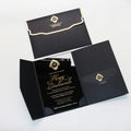 Elegant Black Acrylic Wedding Cards Pocket Folder Wedding Invitation With RSVP Card
