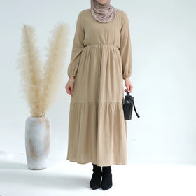 Loriya 2026 Wholesale Cotton Dress Islamic Clothing Women Modest Dresses Abaya Dubai Casual Dresses