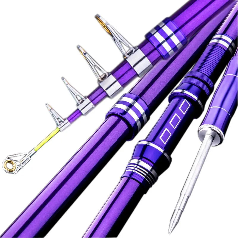 High Quality Offshore Rotary Sea Fishing Rods Retractable Fiberglass Carbon Reel Sets Fast Jigging Telescopic Rods Heavy