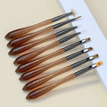 Japanese New Nylon Translucent Coffee Color Oval Gourd Nail Brush 8 Styles Painting Smudge Carving Liner Pen