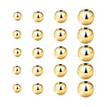 S925 Silver 18K Gold Plated Smooth Round Ball Spacer Beads Tarnish Resistant Loose Beads DIY Accessories for Jewelry Making