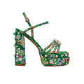 Wholesale Summer 2025 Fashionable Diamond-Studded Platform Women's Pumps 14.5cm High Heels Open Toe Thick Heel Sandals Slip-On