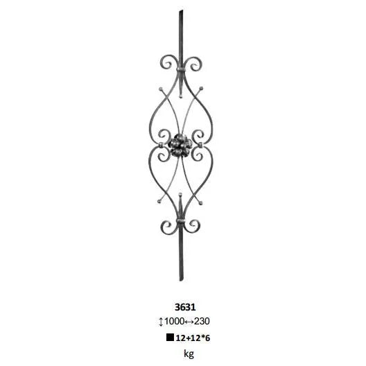 Components Elements Wrought Iron Decorative Steel Balusters for Staircase Railings Handrail Balustrade Gate Fence Parts
