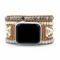 New Fashion Tiger Eyeball  Natural Stone Hand Woven Bracelet for Smart Watch 38 40 42 44mm Women IWatch Watch Strap
