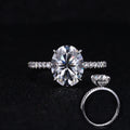 Hidden Halo Jewelry 14K/18K White Gold Brilliant Oval Shaped Moissanite Women's Engagement Rings