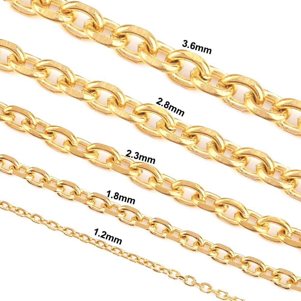 Fine Fashion Body Jewelry 18K Gold Plated Charms O Chain DIY Necklace Accessories Clavicle Chain Spool Roll Meter
