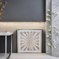 Diy Rural Abstract Lines Wall Art Wood Frame with Rice Paper Artistic Shadow Box Decoration for Living Room Front Glass