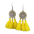 Hot Sale Classic Bohemia Style Alloy Tassel Hoop Pendant Drop Earrings Party Jewelry for Women