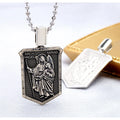 Fine Men Silver Jewelry Pendant 925 Medal Arch Angel Raphael Oxidized Pendant Religious Charms for Necklace