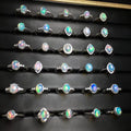 Hot Selling Natural Crystal Rings High Quality Natural Opal With S925 Sliver Rings for Health