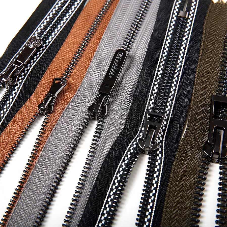 Hengda Custom Open End Heavy Duty Brass Metal Zipper with Eco-Friendly Feature Silver/Gold Teeth Multi-colored Tape