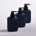 Wholesale  Square 180ml Blue PETG PCR Plastic Refillable Shampoo Conditioner Lotion Pump Bottle Screen Printed
