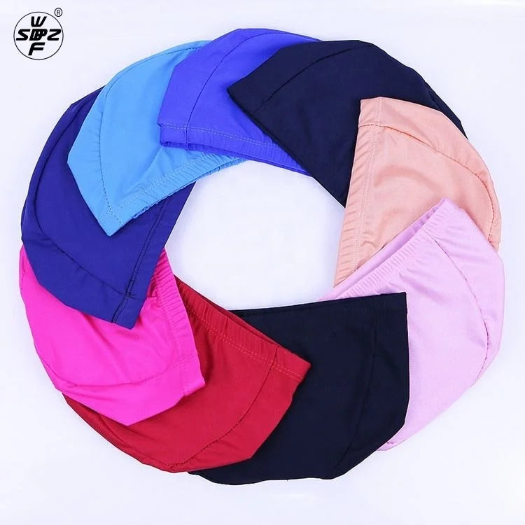 Personalized Custom Logo Waterproof Swim Hat Caps Polyester Swimming Caps