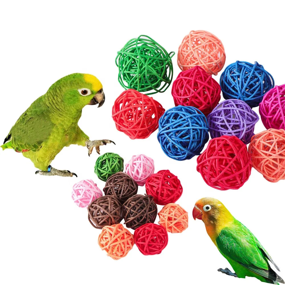 Pet Chew Toys Bird Rattan Ball for Parrot Budgie Parakeet Cockatiel Chewing Playing