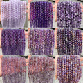 JD Wholesale 4/6/8/10/12mm Natural Purple Ghost Quartz Beads Round Smooth Loose Spacer Amethyst Crystal Beads for Jewelry Making