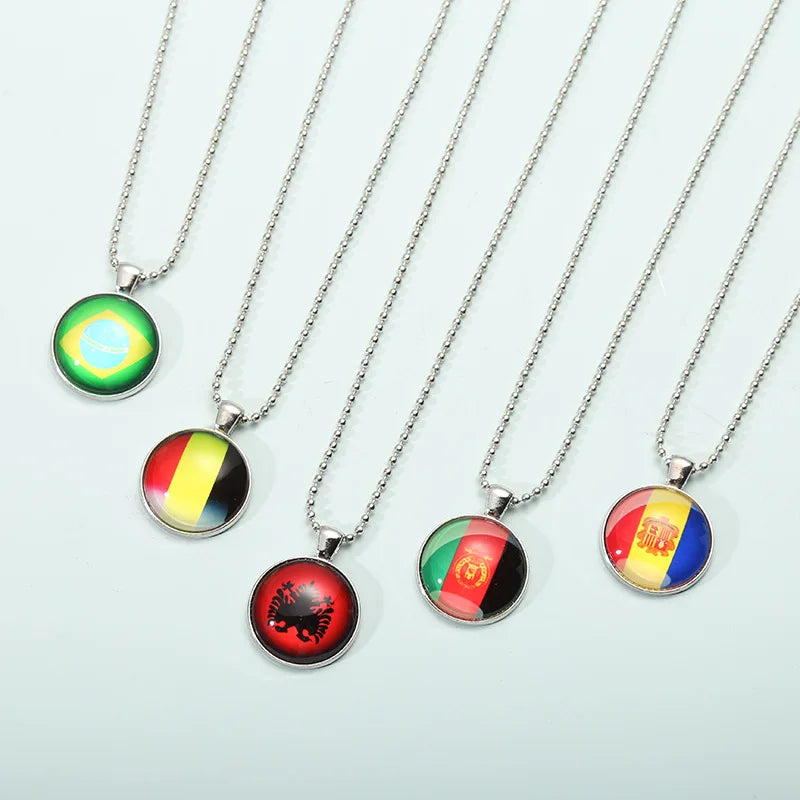 Customizable Trendy Colorful Glass Gemstone Photo Pendants | Fashionable Best-Selling Necklace Jewelry in Europe & America