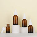 10ml 30ml Refillable Eye Dropper Serum  Cosmetic Packaging Glass Bottle Essential Oil Packaging Empty Amber Glass Dropper Bottle