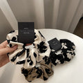 Fashion Women Large Scrunchies Leopard  Hair Elastic Satin Silk Scrunchies Bulk