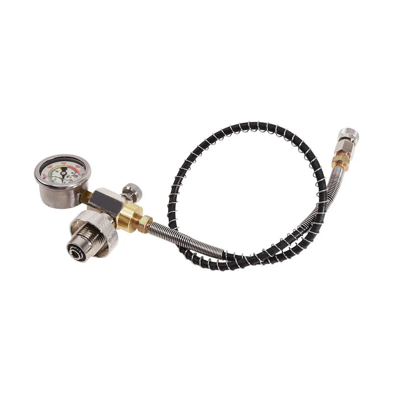 Diving Scba Big Bottle to Small Bottle Charging Adapter Filling Station DIN300 (5/8BSP) Connector With Hose and Gauge 400Bar