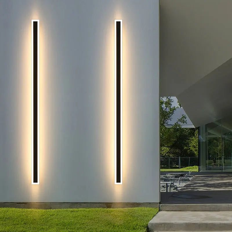Modern Simple Outdoor Waterproof Long Strip LED Wall Lamp Decorative Villa Gate Garden Wall Light 10W-44W Optional