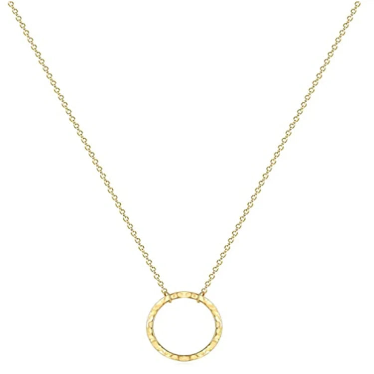 Fashion Explosion Gold Moon Stainless Steel Circle Pendant Necklace for Mom
