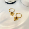 Titanium Steel Gold-plated Heart Pendant Earrings Fashion Jewelry Stainless Steel Gold-plated 18k Earrings for Women