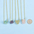 High Quantity 18k Gold Chain Natural Stone Necklace Crystal Raw Quartz Energy Crytal Pendant Necklace for Woman Jeweley