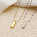 Wholesale Trendy Retro Geometric Rectangular Small Personalized Fashionable Women Gold Brick Necklace