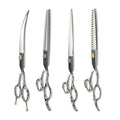 Stainless Steel Pet Dogs Grooming Scissors up Down Curved Shears Sharp Edge Animals Cat Hair Cutting Barber Cutting Tools Kit