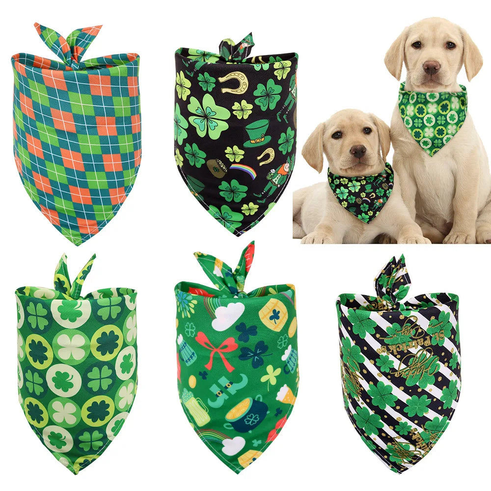 Wholesale Stocked Summer Leaf Clover Breathable Ice Silk Triangle Neck Bandana Scarf