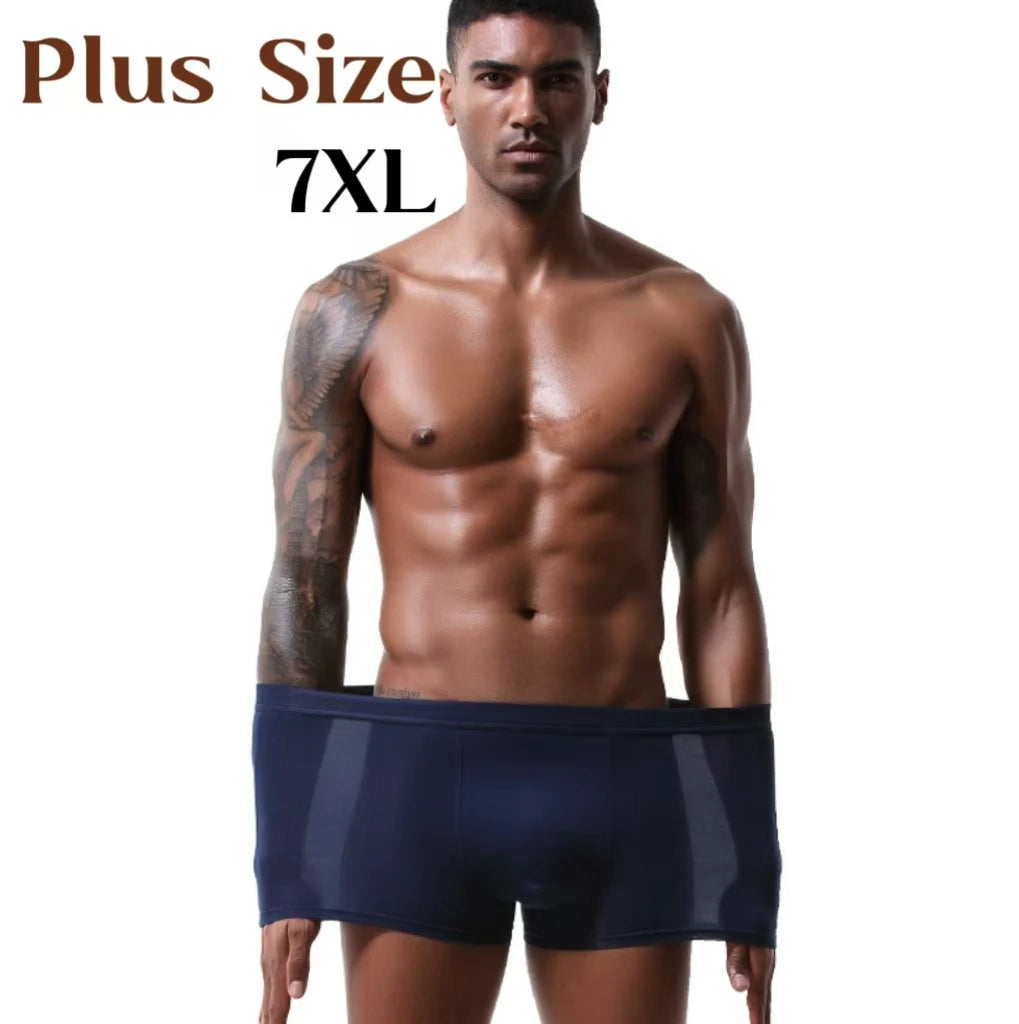 Recycled Fiber Seamless Underwear Panties for Men Breathable Mid-waist Boxer Perfect for Daily & Sport Wear Plus Size 3L-7XL