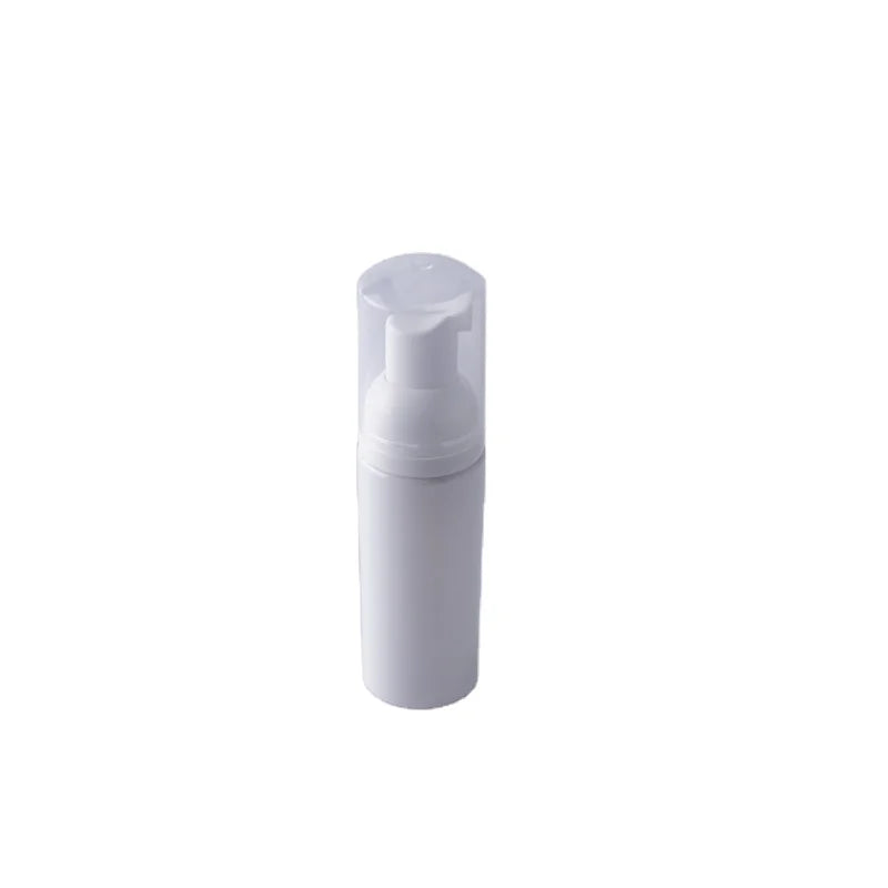 In Stock 50ml White PET Plastic Mousse Foam Pump Bottle with Cap Facial Cleanser Plastic Bottles