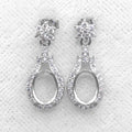 Sterling Silver 6*8mm Semi Mount Stud Eardrops Empty Frame Support Blank Setting S925 Base Without Center Stone DIY for Inlay