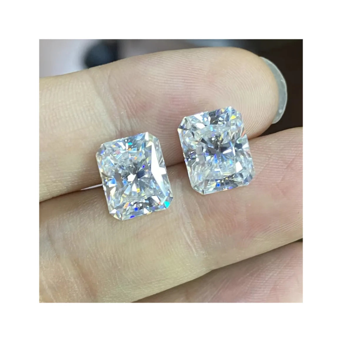 10x12mm 8 Carat GH VVS1 White Loose GRA Radiant Cut Moissanite Diamond