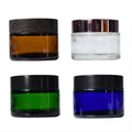 5/10/15/20/25/30/50/60/100g Frosted Cosmetic Packaging Cream Jar Clear Amber Blue Green Glass Jars With Rose Gold Lids