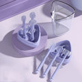 New Baby Oral Care Three-Piece Set U-Shaped Toothbrush and Tongue Cleaner Made of Silicone and Plastic for Newborn Care