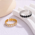 BM Hypoallergenic Women's Stainless Steel Heart Rings Classic Gold Plated Fashion Jewelry