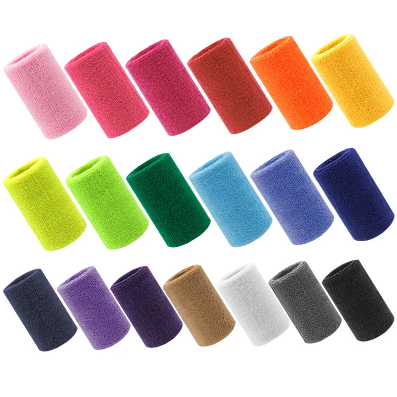 Aolikes 11CM Colorful Sweatbands Protective Fitness Wrist Support Wrist Brace for Outdoor Sports Comfortable Towel Wristbands