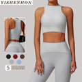 YISHENHONG 2024 Quick-Dry Sports Bra Women's Yoga Vest with Screw Thread Shockproof Double Wide Strap Fitness Sets Style