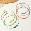Fashion Multi-color Rice Seed Beads Irregular Crystal Gravel Necklace Charm Women Gem Stone Choker Necklaces Jewelry
