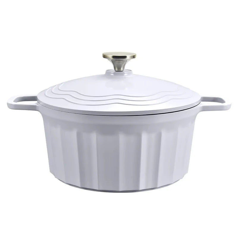Large Capacity Household Soup Stock Pot Double Handle Non-Stick Enamel Kitchen Pot Induction Cooker Compatible Wholesale Metal