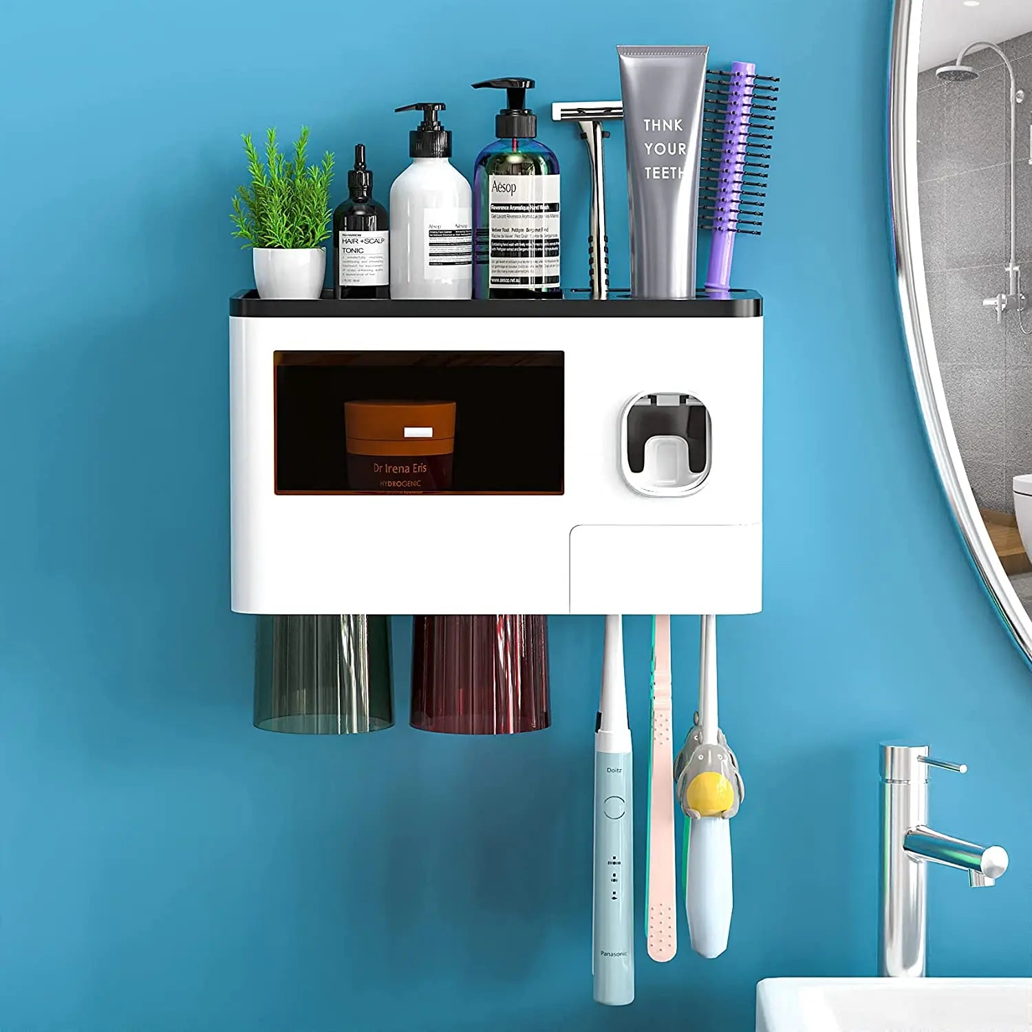 Magnetic Toothbrush Holder Bathroom Accessories Automatic Toothpaste Squeezer Dispenser for Home Bathroom Sets Storage