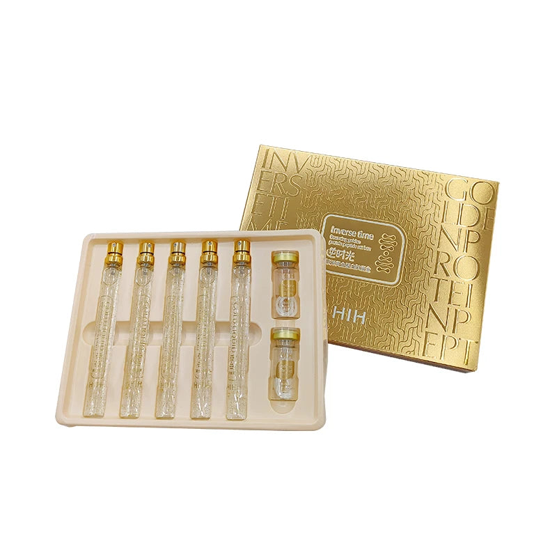Korean No Needle Facial Gold Elastin Protein Line Serum Soluble Absorbable Silk Protein Tighten Face Lifting Collagen Threads