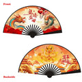 High Quality Custom Printed Logo Bamboo Folding Fan Handheld Folk Art Antique Animal Angel Designs Business Gifts Promotions