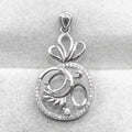 Sterling Silver 5*7mm Semi Mount Pendant Empty Frame Blank Support Setting S925 Base Holder Without Center Stone for DIY Inlay