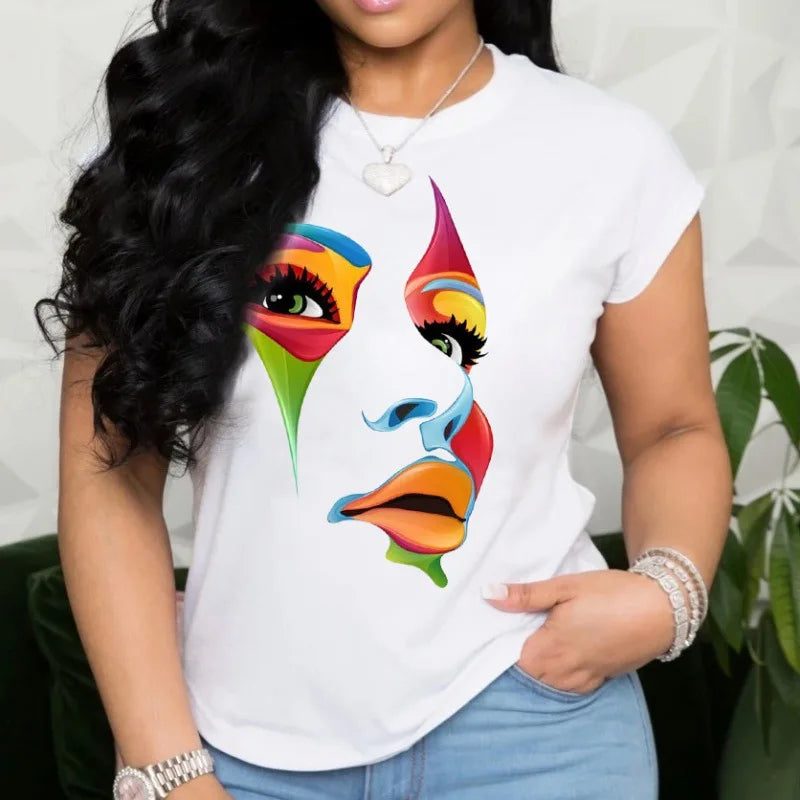 Hot European and American Women's Summer Fashion Printed Short-sleeved T-shirt Women's Clothing