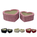 Luxury 3-Piece PVC Window Gift Box Set Heart Velvet Box with Matt Lamination for Valentine's Day
