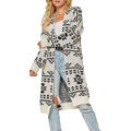 2025 Fall Winter Jacquard Western Aztec Geometric Free Size Long Knitted Cardigan Para Mujer Azteca Sweater Jacket for Women